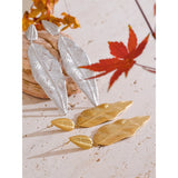 Dolores Leaf Drop Earrings – Elegant Dangle, Water Resistant Design | Huna Jewelry