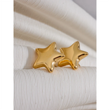 Juno Star Stud Earrings – Polished, Rust Proof & Timeless Style | Huna Jewelry
