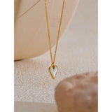 Lark Gold Heart Pendant Necklace – Natural Shell, Elegant & Chic | Huna Jewelry