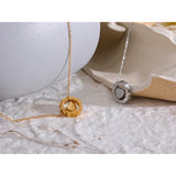 Brielle Round Heart Love Pendant Necklace – Engraved, Romantic & Charming | Huna Jewelry