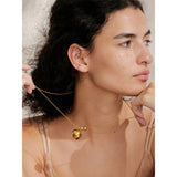 Kendra Round Ball Pendant – Long Statement Necklace for Women | Huna Jewelry