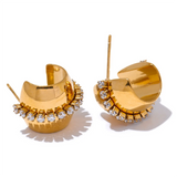 Keira Curve Gold Huggie Earrings – Trendy & Chic Jewelry | Huna Jewelry