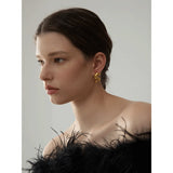Maya Twisted Geometric Stud Earrings – Bold & Glossy Statement | Huna Jewelry