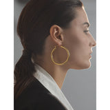 Lauren Round Hoop Earrings – Sleek & Minimalist Classic Style | Huna Jewelry