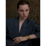 Dolce Floral Cuff Bracelet – Wide Open Bangle, Water-Resistant Design | Huna Jewelry