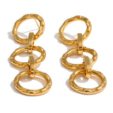 Indigo Circle Link Drop Earrings – Long, Lightweight & Waterproof | Huna Jewelry