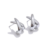 Morgan X-Shape Stud Earrings – Minimalist & Stylish Everyday Jewelry | Huna Jewelry