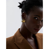 Deborah Wave Stud Earrings – Trendy Waterproof Minimalist Design | Huna Jewelry