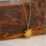 Eviana Gold Sun Pendant Necklace – Stainless Steel & Stylish | Huna Jewelry