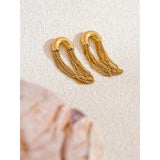 Emmeline Tassel Chain Earrings – Chic & Stylish Long Dangle Jewelry | Huna Jewelry