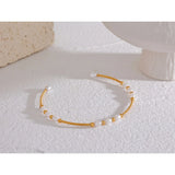 Winona Pearl Bead Cuff Bracelet – Dainty & Waterproof Jewelry | Huna Jewelry