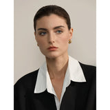 Keira Curve Gold Huggie Earrings – Trendy & Chic Jewelry | Huna Jewelry