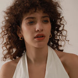 Lorelei Two-Tone Round Hoop Earrings – Trendy & Versatile Jewelry | Huna Jewelry