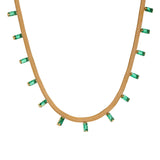Charlotte Snake Chain Necklace – Elegant Gold Choker with Zircon Charms | Huna Jewelry