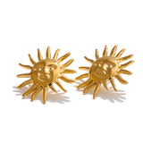 Bowie Sun Stud Earrings – Waterproof & Stylish Design | Huna Jewelry