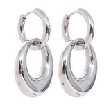 Double Hoop Dangling Earrings – Gold-Plated Statement Jewelry | Huna Jewelry
