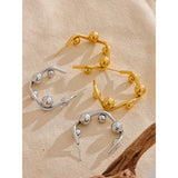Aaliyah Beaded C-Shape Earrings – Unique & Hypoallergenic Jewelry | Huna Jewelry