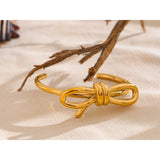 Lorelai Bow Knot Cuff Bracelet – 18K Gold Plated, Trendy & Waterproof | Huna Jewelry