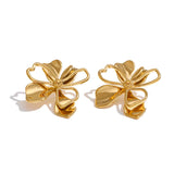 Mackenzie Flower Stud Earrings – Bold Double-Layer Floral Design | Huna Jewelry