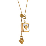 Antoinette Square Heart Pendant Necklace – Elegant 18K Gold Jewelry | Huna Jewelry