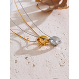 Lainey Sleek Necklace with Removable Round Geometric Pendant – Modern Jewelry | Huna Jewelry