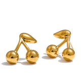 Wanda Cherry Stud Earrings – Cute & Water Resistant Everyday Jewelry | Huna Jewelry