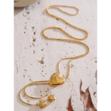 Amelie Heart Necklace – Elegant Long Drop Pendant for Women | Huna Jewelry