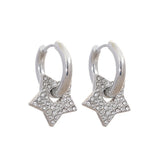 Marissa Star Drop CZ Hoop Earrings – Celestial Elegance | Huna Jewelry