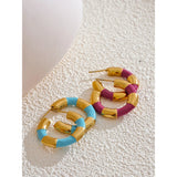 Lucille C Hoop Earrings – Colorful & Rust-Proof Statement Jewelry | Huna Jewelry