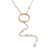 Jovie Pearl Beaded Y Necklace – Elegant & Timeless Jewelry | Huna Jewelry
