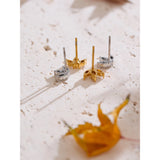 Paige Cubic Zirconia Flower Stud Earrings – Dainty & Waterproof | Huna Jewelry