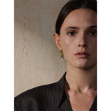 Octavia Leaves Pearl Earrings – Hypoallergenic, Classic & Stylish | Huna Jewelry