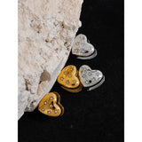 Claudia Heart Huggie Earrings – CZ Star-Studded & Elegant | Huna Jewelry