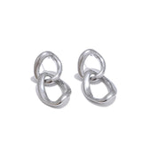 Teres Drop Earrings – Hollow Round, Hypoallergenic & Stylish | Huna Jewelry