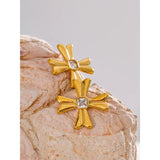 Darla Cross Stud Earrings – Waterproof & Tarnish-Resistant Jewelry | Huna Jewelry