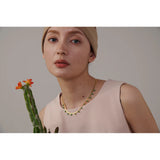 Charlotte Snake Chain Necklace – Elegant Gold Choker with Zircon Charms | Huna Jewelry