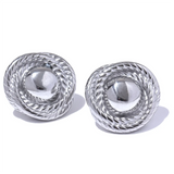 Giselle Big Round Stud Earrings – Hypoallergenic & Stylish Jewelry | Huna Jewelry