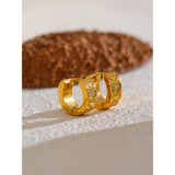 Heart Love Hoop Earrings – 18k Gold-Plated Zircon Jewelry | Huna Jewelry