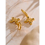 Ira Cross Drop Hoop Earrings – Pearl & Sparkle Charm Jewelry | Huna Jewelry