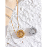 Brielle Round Heart Love Pendant Necklace – Engraved, Romantic & Charming | Huna Jewelry