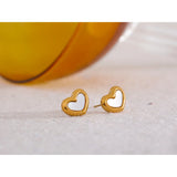 Penny Natural Shell Heart Earrings – Gold Rust-Proof Jewelry | Huna Jewelry