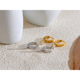 Brynn Cubic Zirconia Drop Hoop Earrings – Delicate & Chic | Huna Jewelry