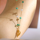 Orna Flower Pendant Necklace – Crystal Beaded Waterproof Jewelry | Huna Jewelry