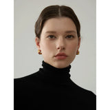 Colette Chunky Gold Curve Earrings – Bold & Sparkling | Huna Jewelry