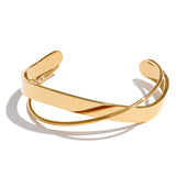 Wanda Smooth Geometric Cuff Bracelet – Waterproof & Modern Bangle | Huna Jewelry