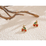 Guinevere Cherry Stud Earrings – Cute & Trendy Fruit Piece | Huna Jewelry