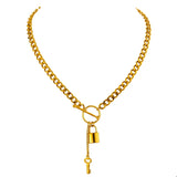 Gold Lock Pendant Necklace – Modern Elegance | Huna Jewelry