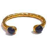 Whitney Natural Stone Cuff Bracelet – Gold & Water-Resistant | Huna Jewelry