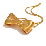 Harper Bow Pendant Necklace – Minimalist & Elegant Jewelry Gift | Huna Jewelry