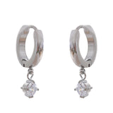 Brynn Cubic Zirconia Drop Hoop Earrings – Delicate & Chic | Huna Jewelry